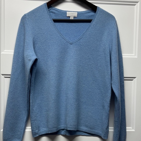 Charter Club Light Blue 100% Cashmere Sweater size L - Picture 1 of 12